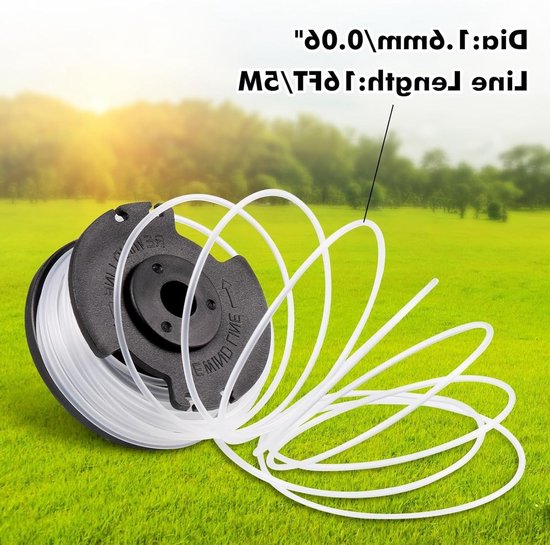 6 Vervangende Draadspoelen voor One-Hell GE-CT 18/28 Li TC, 1.6 mm, Geschikt voor Brushcutter en Tuingereedschap — afbeelding 2