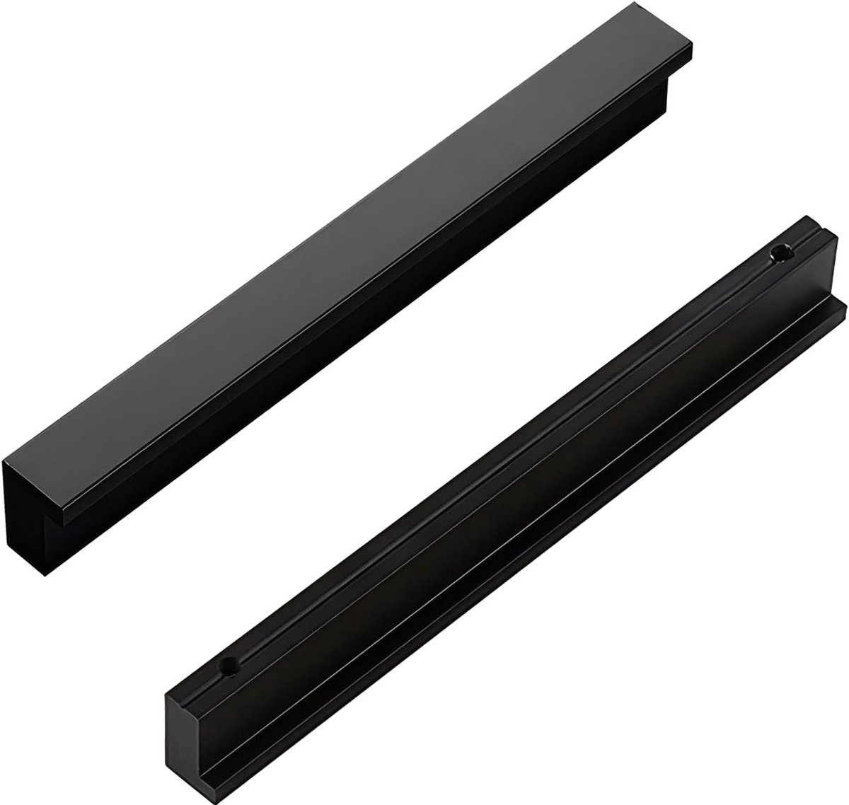 2 Stuks 90° Keuken Kast Deurgrepen en Ladeknoppen, Zwarte Aluminium Meubelhandgrepen, 128mm Gatafstand voor Keuken en Meubels