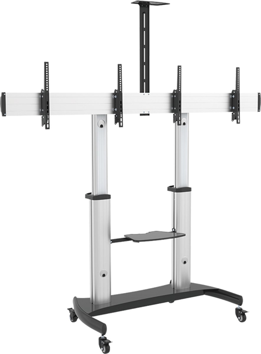 LOGILINK Professional Dubbele tv-monitorwagen, 37–60 inch, elk 50 kg, in hoogte verstelbaar