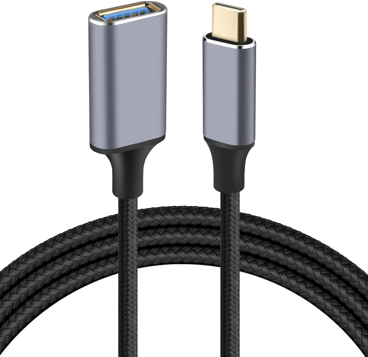 aladdien USB Type C 3.0 Adapter - OTG Cable - Aluminium - 5 Gbit/s - USB-C naar USB 3.0 - Geschikt voor Laptops, Tablets en Phones - 1m