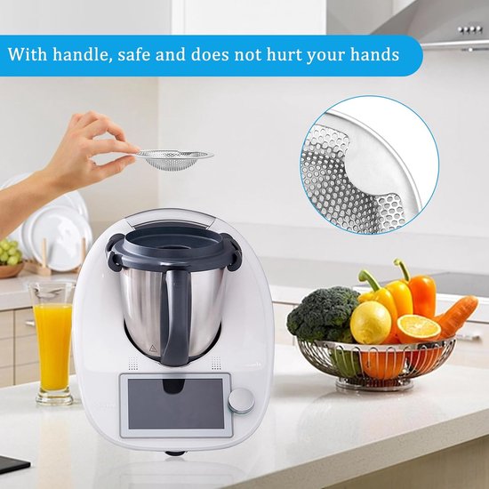 Spatbescherming Zeef - Keukenmachine Accessoire - Koken en Mixen - Roestvrij Staal - 4 Stuks - Zilver — afbeelding 3