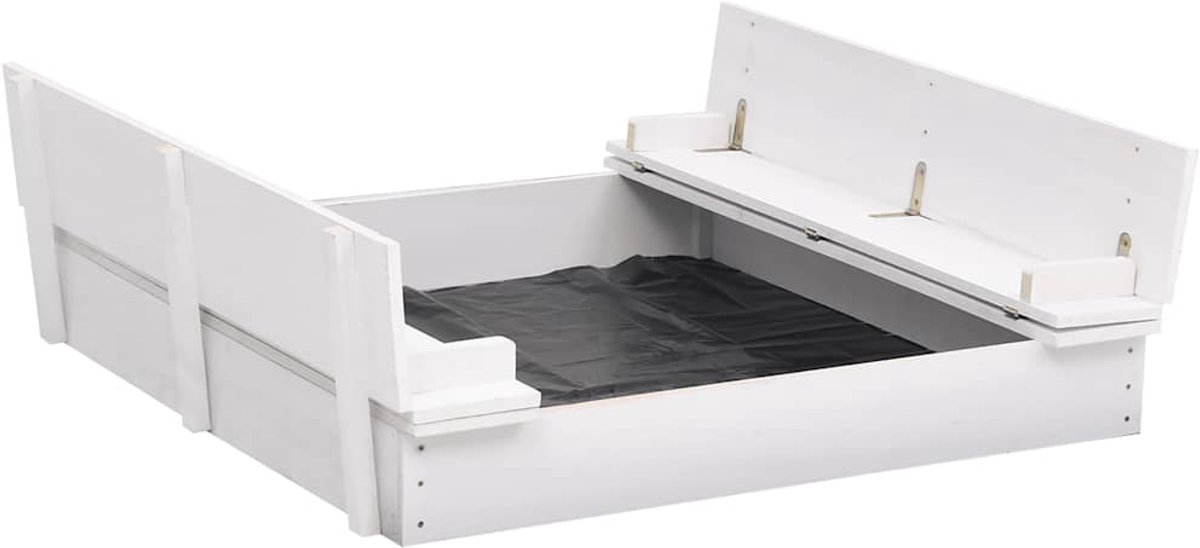 Zandbak 95x90x15 cm vurenhout wit