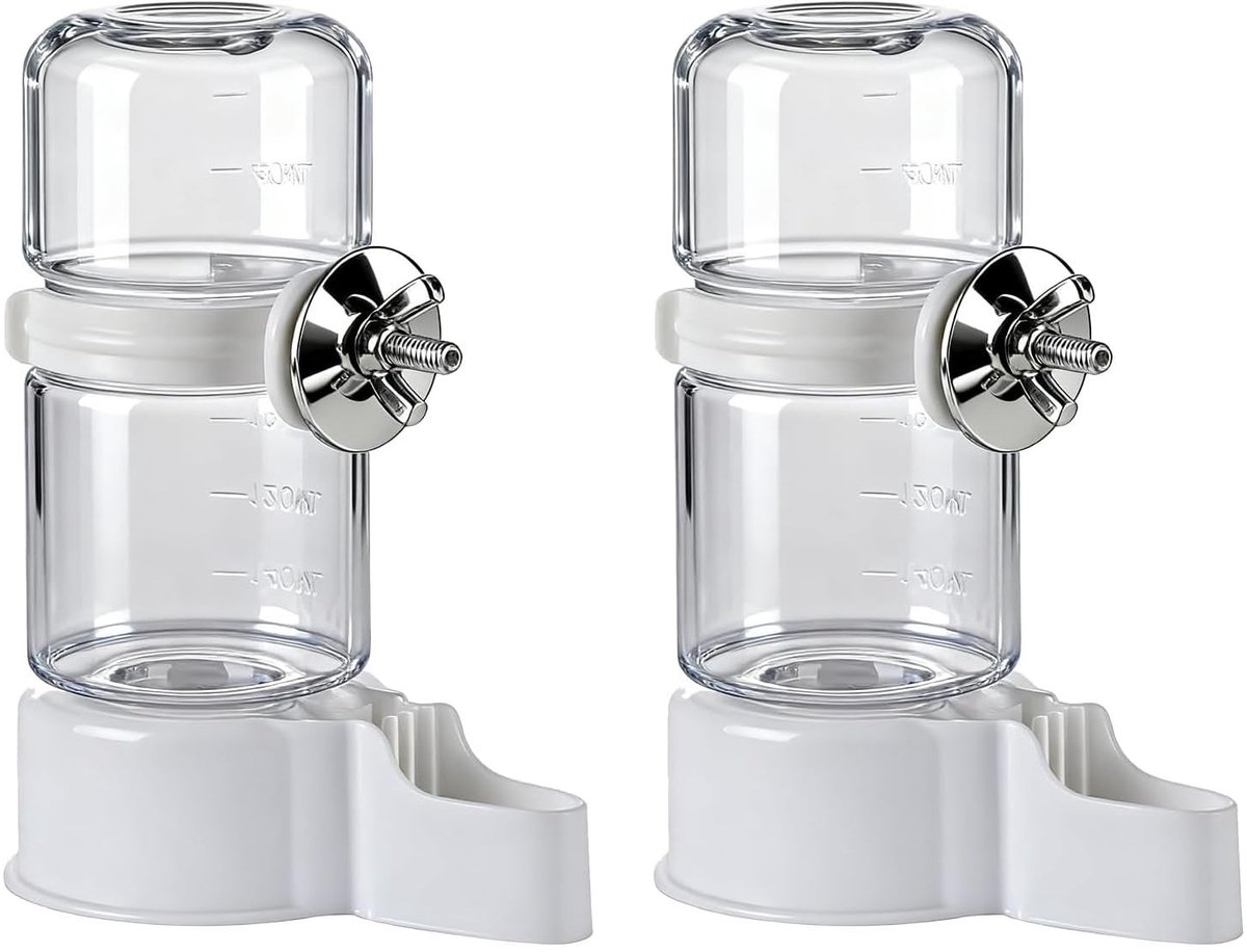 Dailygoods- Vogelwaterdispenser Set van 2 - Automatische Vogeldrinkkooi - 140 ml Inhoud - Hygiënisch en Lekvrij - Eenvoudige Montage - Betrouwbare Watervoorziening - Vogeldrinkbak
