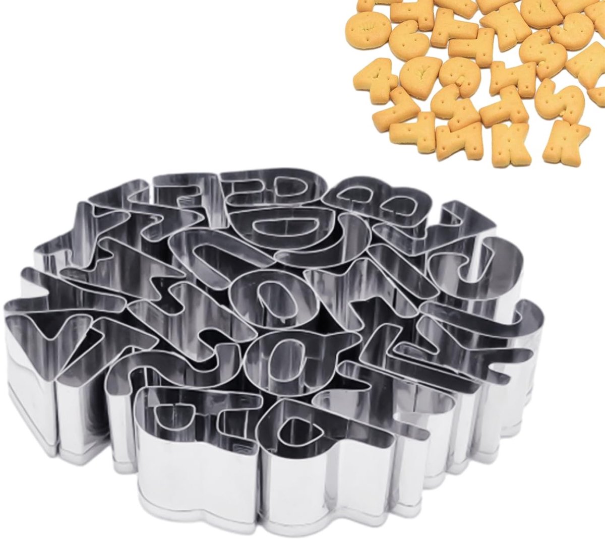 Dailygoods- Taartvormen 26 stuks - Koekjesvormen - Uitsteekvormen - Roestvrij staal - Hittebestendig - 2 cm hoog