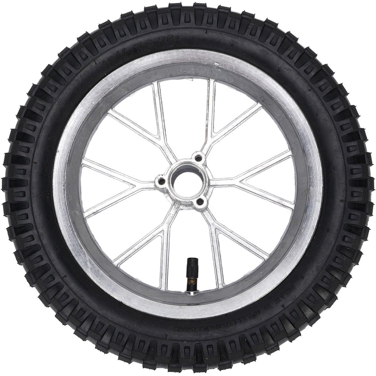 Dailygoods- Velg 12.5x2.75 - Achterband - Rubber - Geschikt voor 2 Klokzakfiets - Eenvoudig te installeren - Zilver - Fietsband