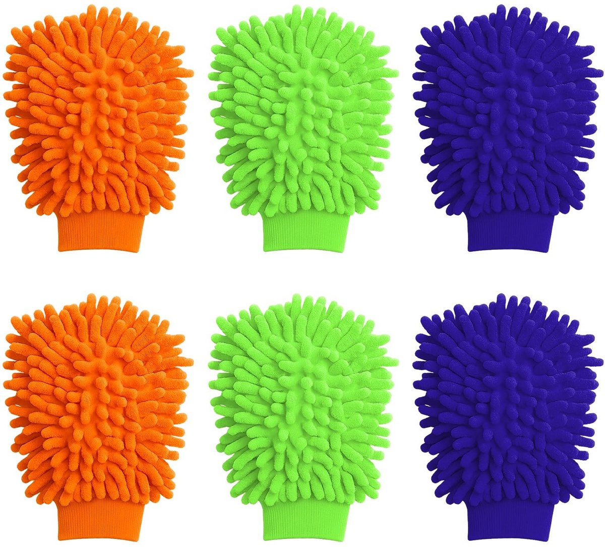 Dailygoods- Washandschoenen 6-delig - Microvezel - Autowashandschoenen - Reinigingshandschoenen - Autoverzorging - Zacht en Beschermend