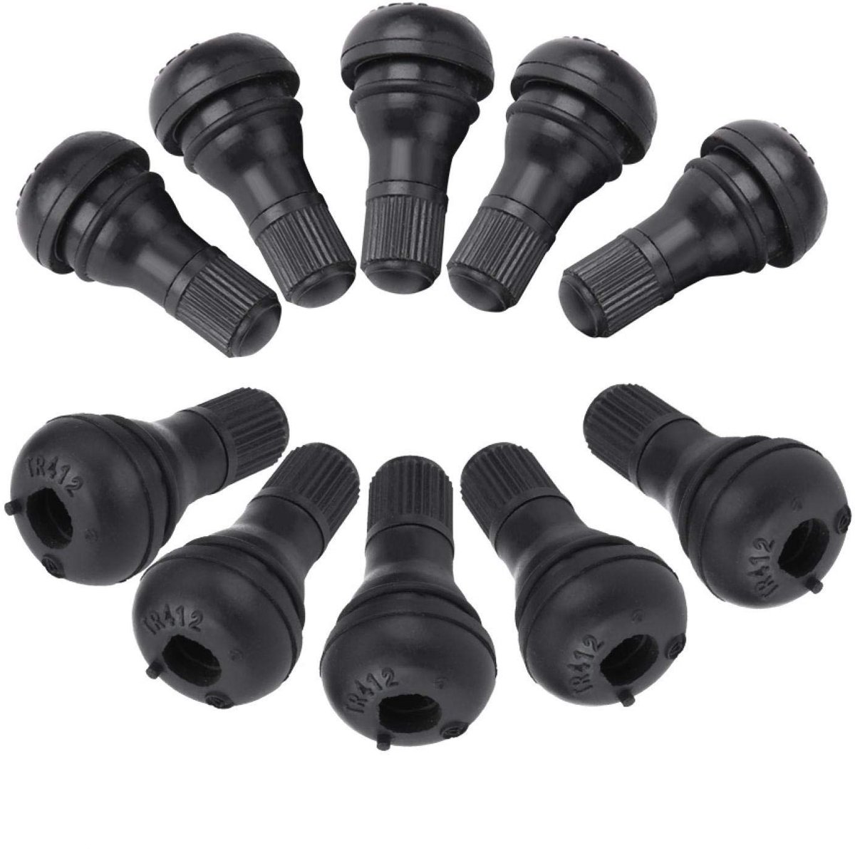 Dailygoods- Bandenklep Gloednieuw - TR412 Snap In Ventiel - 10 Stuks - Metaal/Rubber - Zwart - Duurzaam Materiaal