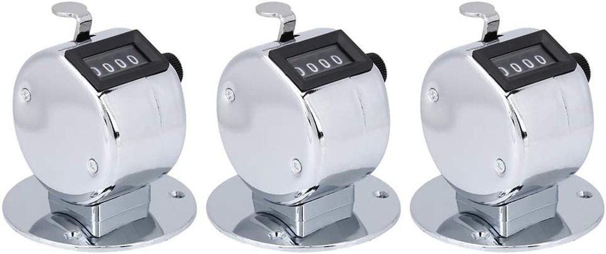 Dailygoods- Handteller 4-cijferig - Handteller klikker - Tally Clicker - Metalen behuizing - Draagbaar - Nauwkeurige telling - Teller