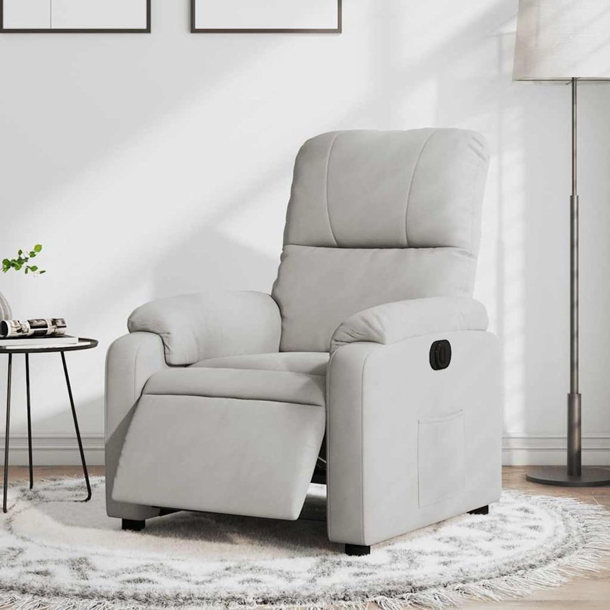 Elektrische relaxstoel - Comfort stoel - Ontspannen thuis - Stille elektromotor - 75 x 89.5 cm - Lichtgrijs