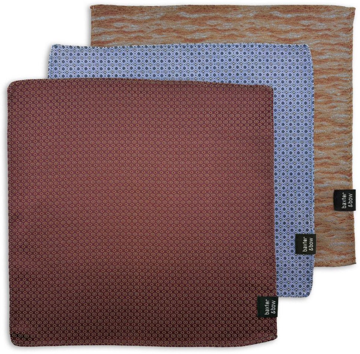Baxter & Bow - Pochet Set Heren - 3 Stuks - Pocket Pop