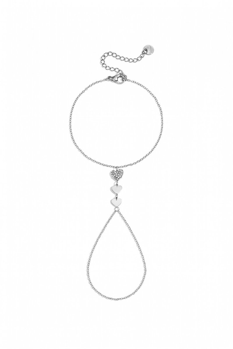 Handchain met harten - Goudkleur