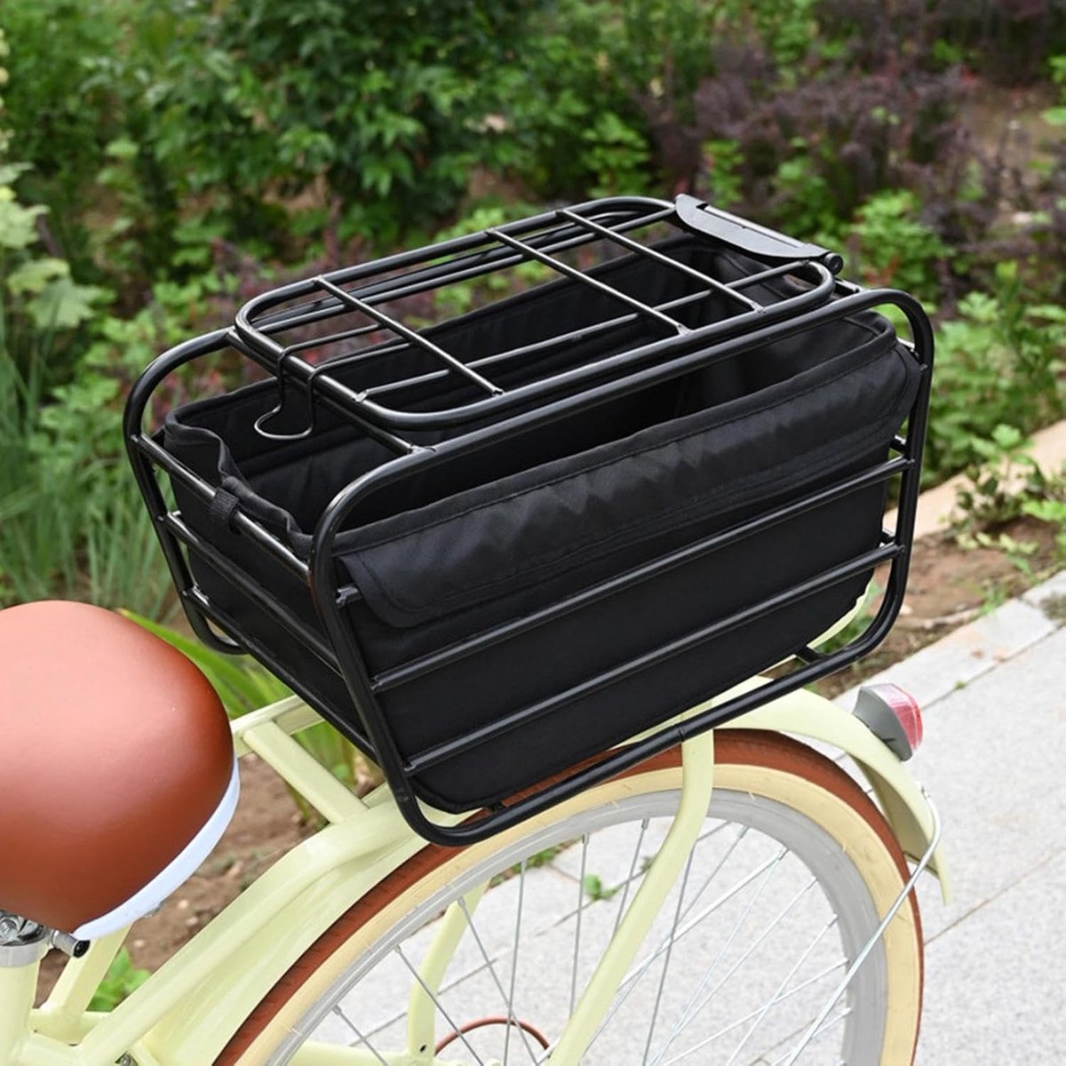 Fietsmand - Bagagedrager mand - Veilig Vervoer - Springbestendige Constructie - 30x23x21.5 cm - Zwart
