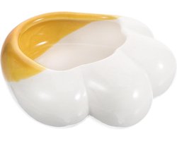 Keramische Voerbak - Dierenbakje Waterbakje - Kleine Huisdieren Voeren - Pootvormig Ontwerp - 10.5 cm - Lichtgroen