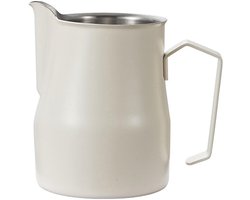 Espressostoomapparaat van 480 ml, roestvrijstalen melkschuimer, metalen koffiemelkschuimer, geschikt voor het maken van latte en cappuccino - gebroken wit