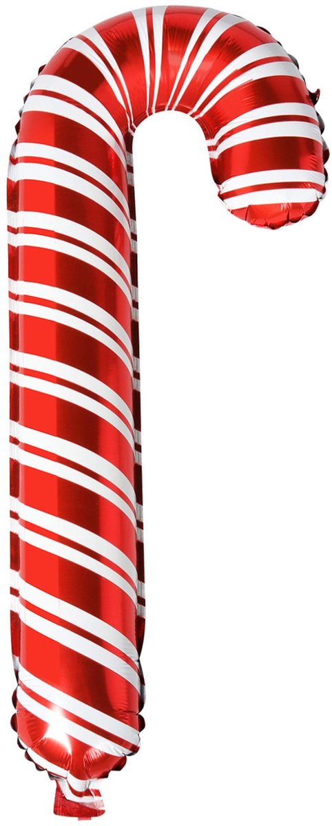 ZEYNOMAX- Kerstballon Jumbo 82cm - Opblaasbare Snoepstok - Metallic Rood/Wit - Feestdecoratie - Kerstdecoratie - Vrolijke Glans - Feestballon