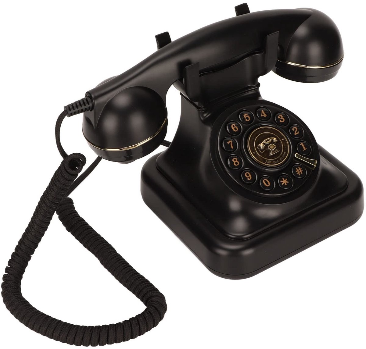 ZEYNOMAX- Vaste Telefoon Retro Stijl - Vaste Telefoon met Snoer - HD Microfoon - Nummerherhaling - Volume-omschakeling - Ouderwetse Schijfknop - Bureautelefoon
