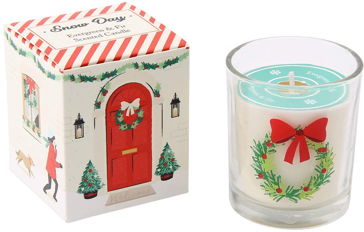 JHUBERS - Joy for the World Boxed Candle - Geurige Kaars - Multicolor - Evergreen & Fir - Sfeervol voor de Feestdagen - Perfect voor Cadeaus