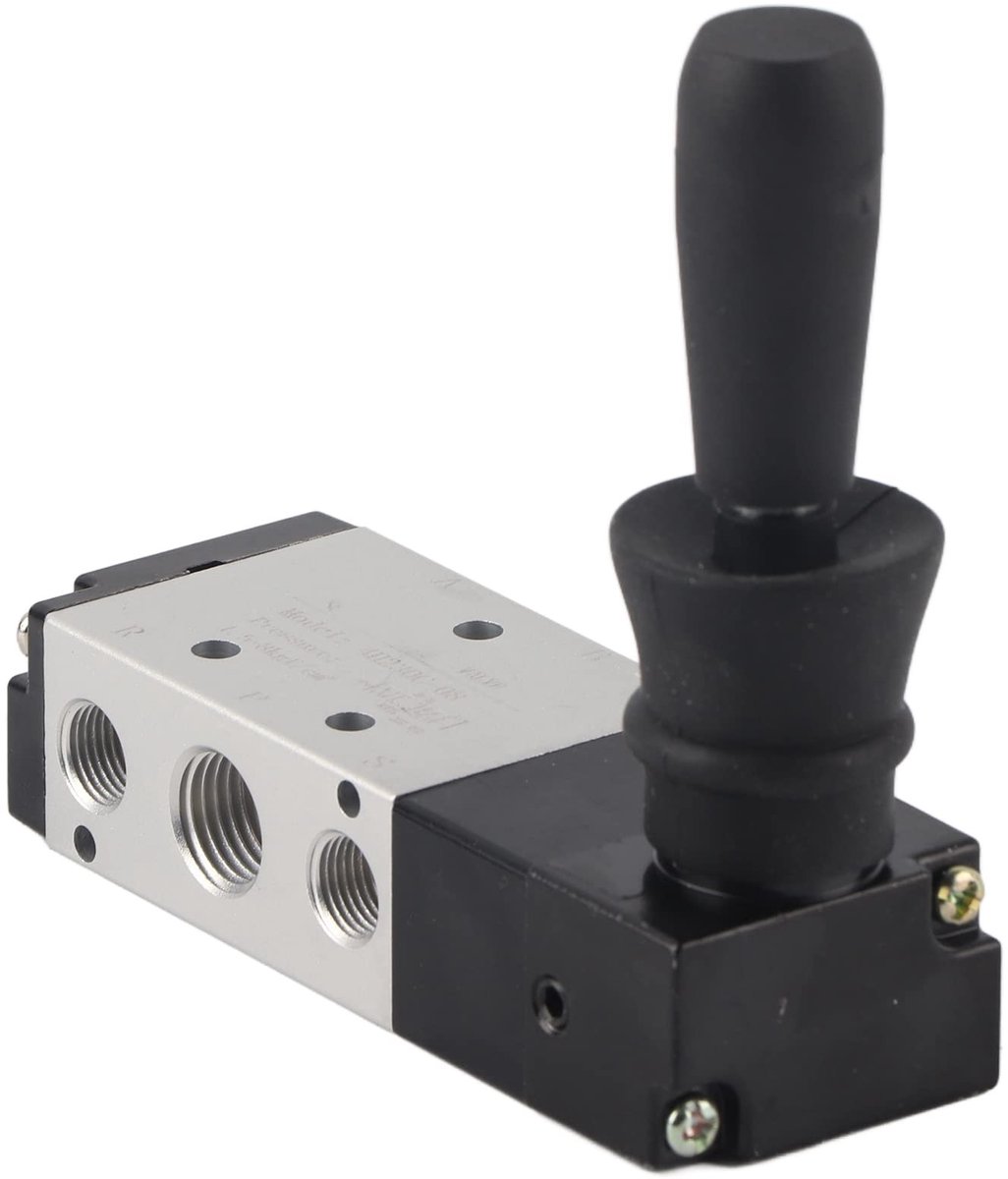 BRENZOOS- Pneumatische Ventiel 5 Poorten - Handbediend - Lichtgewicht - Compact - Aluminium Legering - Hoge Hardheid - Besturingsventiel
