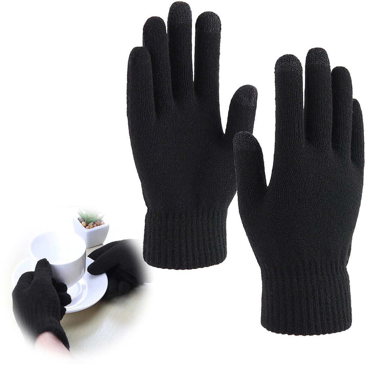BRENZOOS- Winterhandschoenen met touchscreen - Gebreide Handschoenen - Uniseks - Elastische Manchetten - Aangenaam Draagcomfort - Bescherming tegen Kou