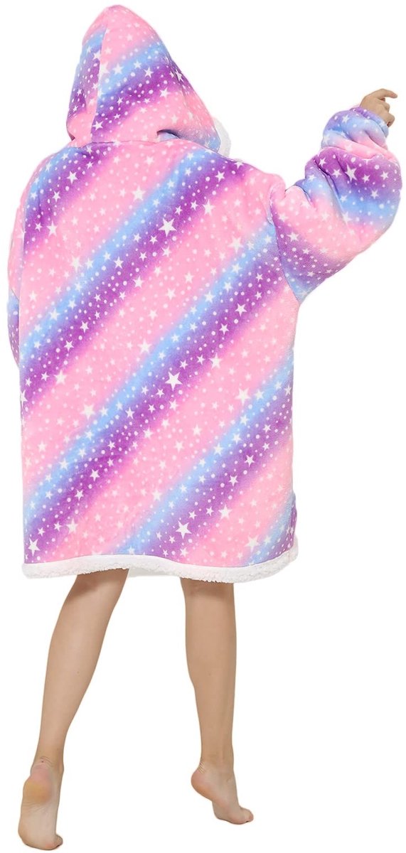 JHUBERS- Deken Hoodie - Oversized Uniseks - Pluizige Sherpa Fleece - Comfortabele Stof - Groot Voorvak - Elastische Mouwen - Dekentruien