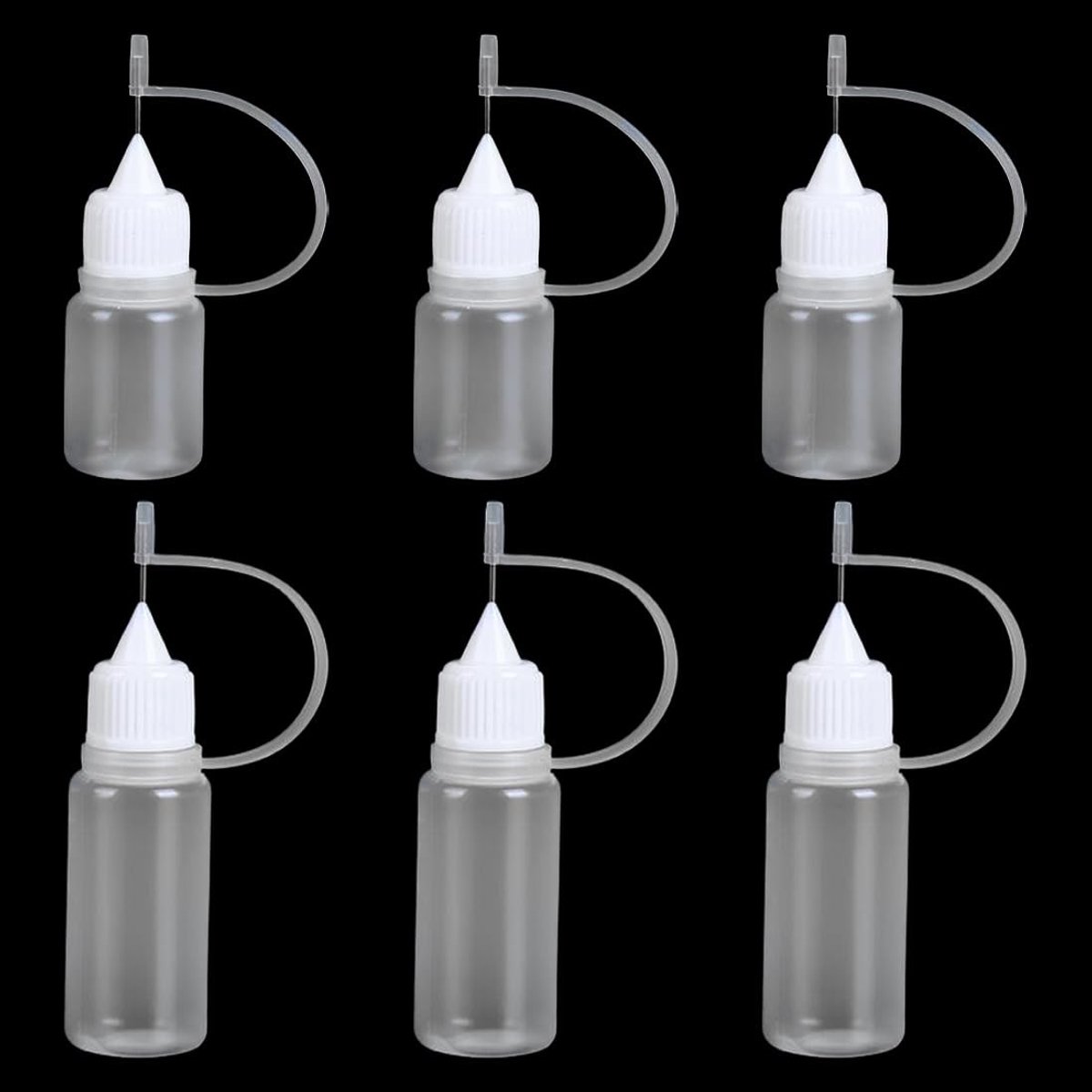 BRENZOOS- Lijmapplicators Set van 6 - Drupflessen - Naaldtip - Drukflessen - Precisie Toepassing - Eenvoudig te Reinigen - Lijmbottles