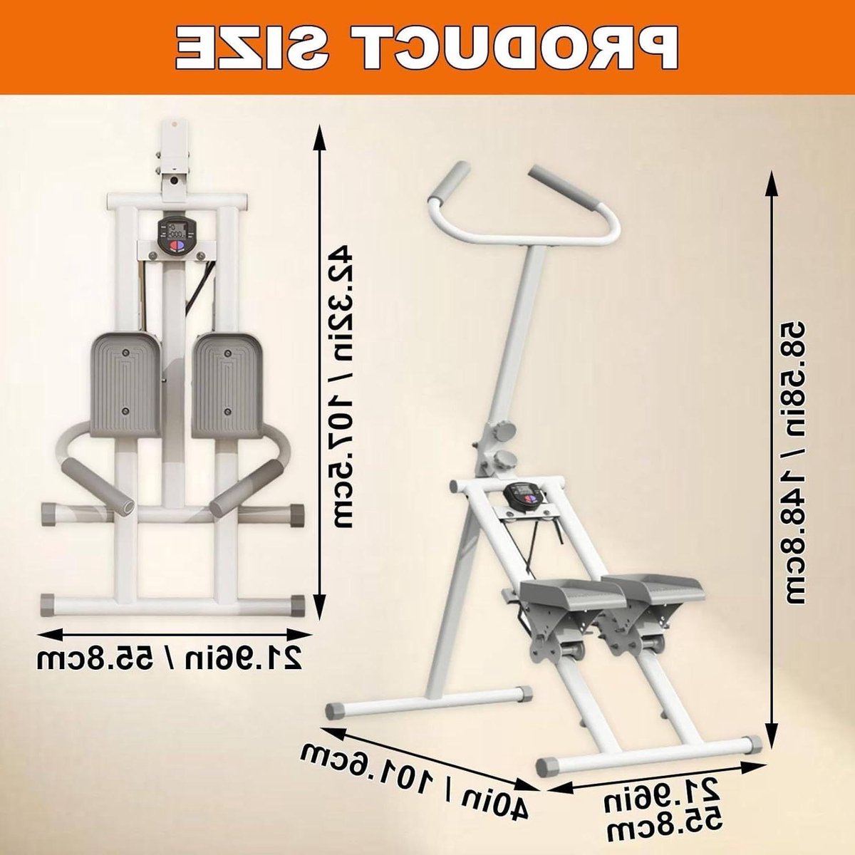 Trapstepper voor training - Trapklimmer apparaat - Full body workout - Opvouwbaar ontwerp - 300 lbs capaciteit - Wit