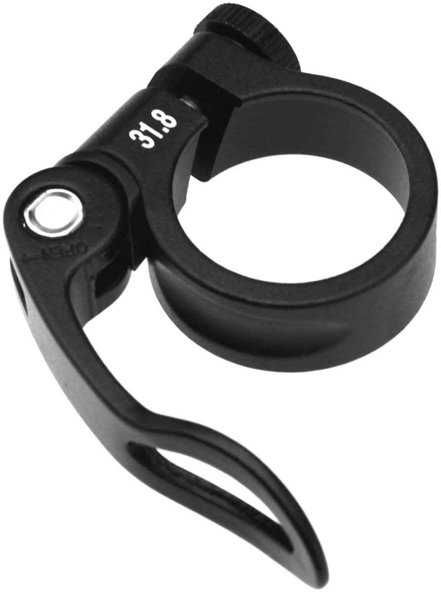 Dailygoods- Zadelpenklem 31,8 mm - Quick Release - Aluminium Legering - Zwart - Carbon Friendly - Eenvoudig te gebruiken