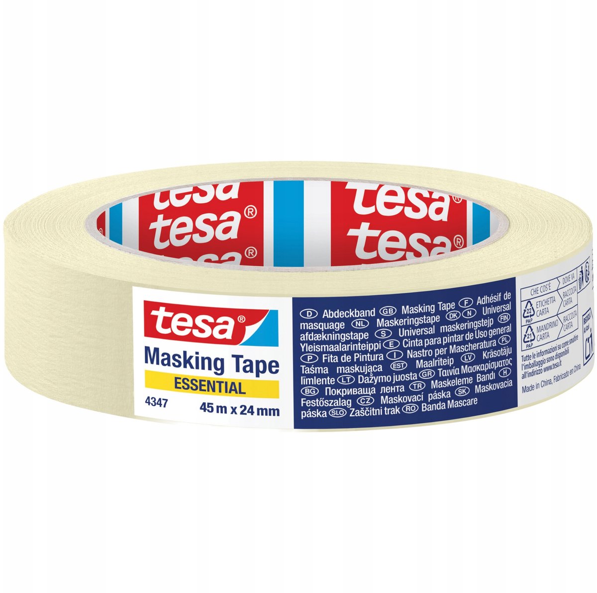 Tesa Essential Papieren Afplaktape 24mm x 45m - Universeel