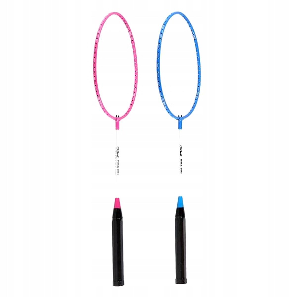 Badmintonset: 4 rackets, 8 shuttles - staal en nylon