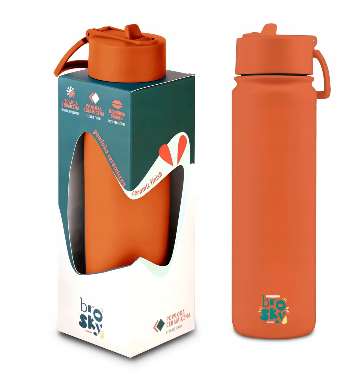 Brosky O. Fles 680ml - Terracotta met Avocadoprint