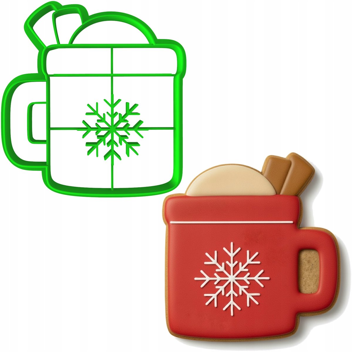 Kerstkoekjesuitsteker "Cup" - 8cm - Groen - PETG