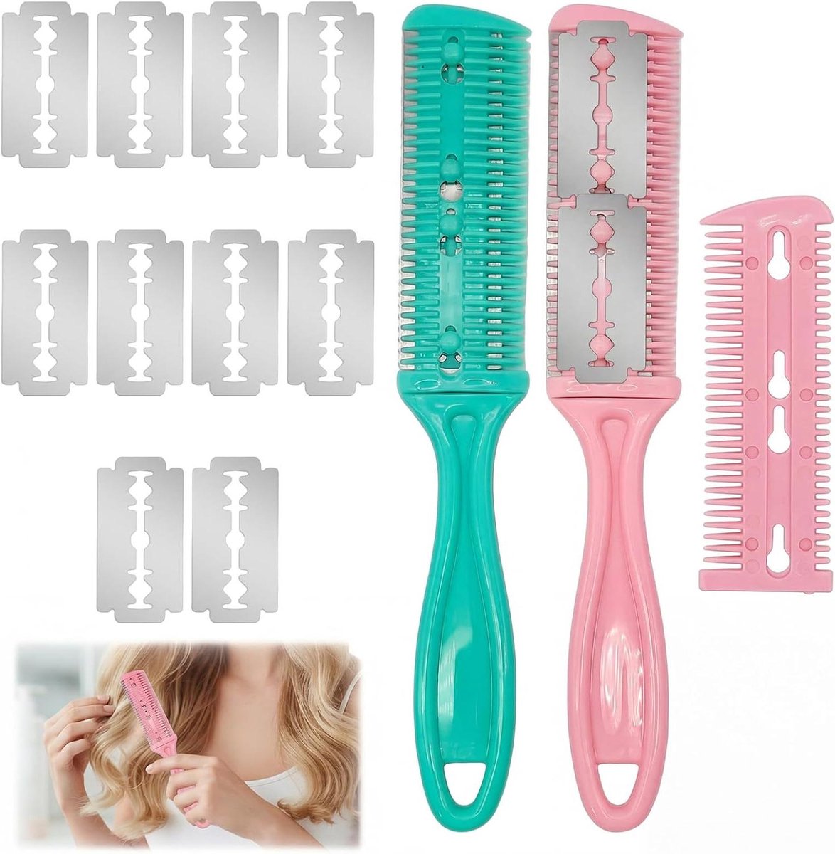 Scheerkam Haar - Haarkam Styling - Haar Knippen - Professioneel Ontwerp - 2 Stuks - Zwart