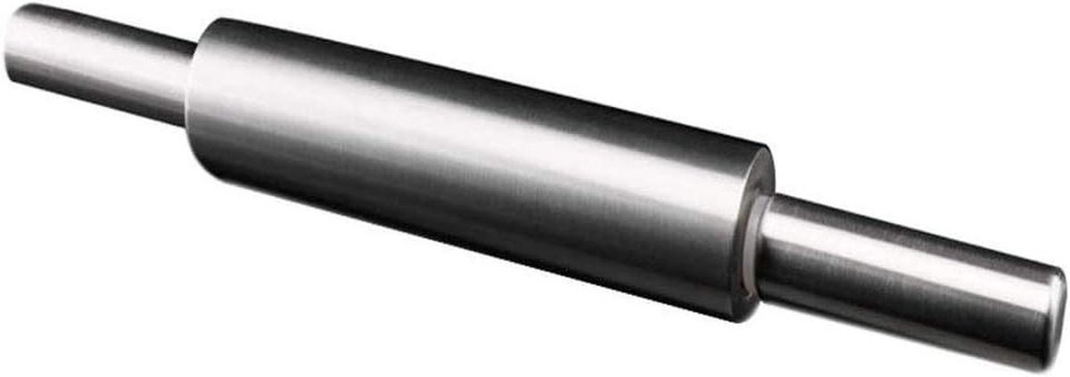 Deegroller Roestvrij Staal - Bakroller Baking Tool - Bakken en Deeg Maken - Comfortabele Grip - 47 cm Klein - Zilverkleurig