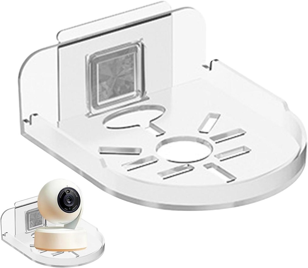 Bevestigingsbeugel Camera - Muurbevestiging Beveiliging - Camera Installatie - Zonder Boren - 38x25x43 mm - Transparant