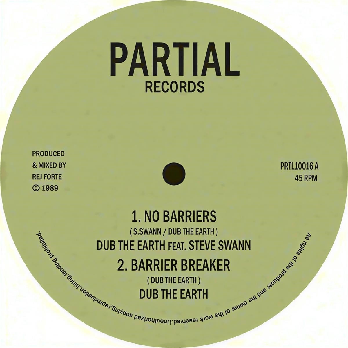 Dub The Earth Feat. Steve Swann - No Barriers (10" LP)