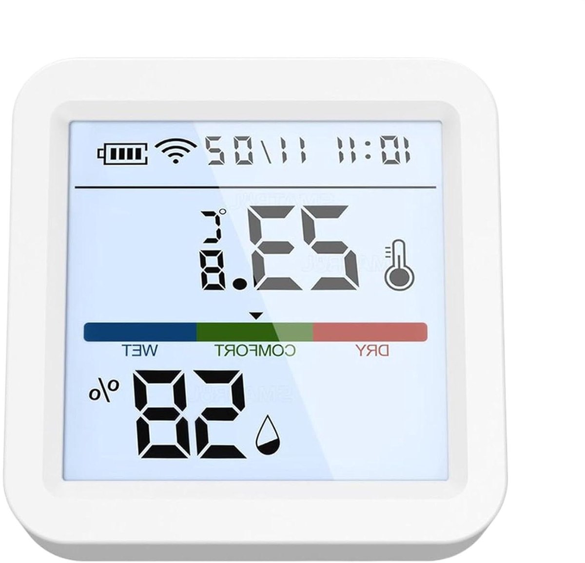 Klimaatgegevenslezer - Digitale Thermo-hygrometer - Binnen en Buiten - Nauwkeurige Draadloze Detector - Compact Display - Wit