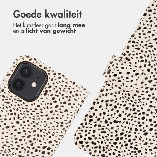 imoshion Hoesje - Geschikt voor Apple iPhone 12 Pro / 12 - Design Bookcase smartphone - Desert Dots