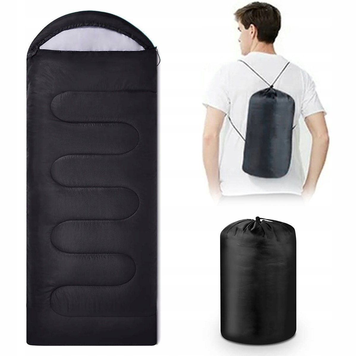 Warme Kampeer Slaapzak 210x75cm met Capuchon - Lichtgewicht & Compact