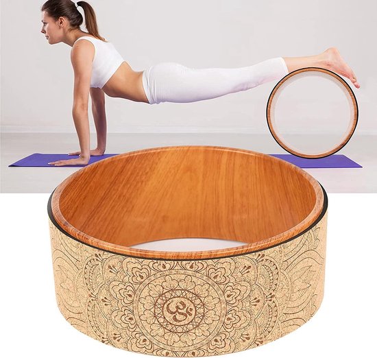 Yoga Wiel - Flexibiliteit Trainer - Houding Verbeteren - Natuurlijk Hout Materiaal - 33cm Diameter - Houtkleur — afbeelding 4