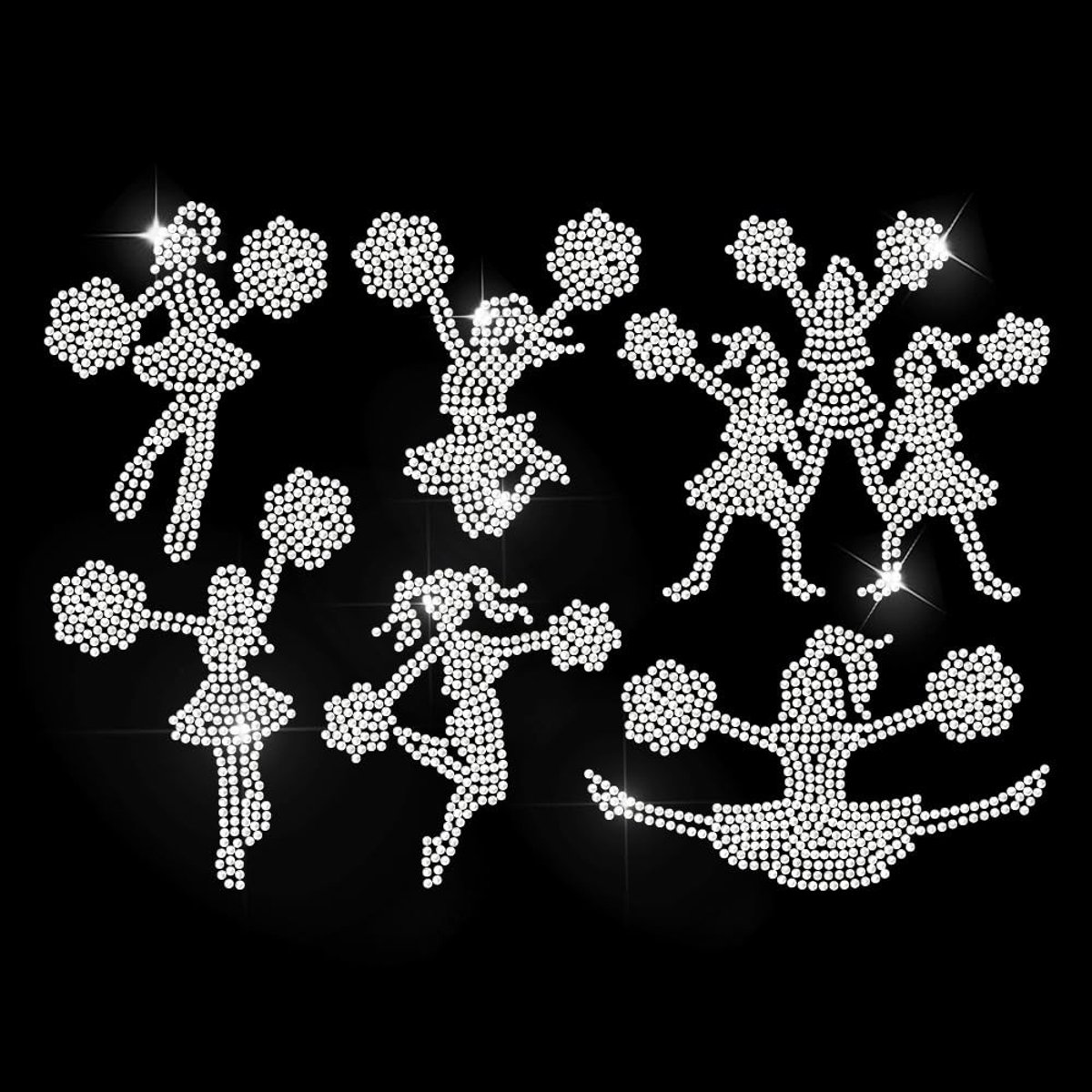SOUQONE- Strassopstrijkbare Sticker - Cheerleader Design - Hotfix Transfersticker - Applicatie voor T-shirt - Decoratie voor Kledingzak - Afmetingen 29,7 x 21 cm