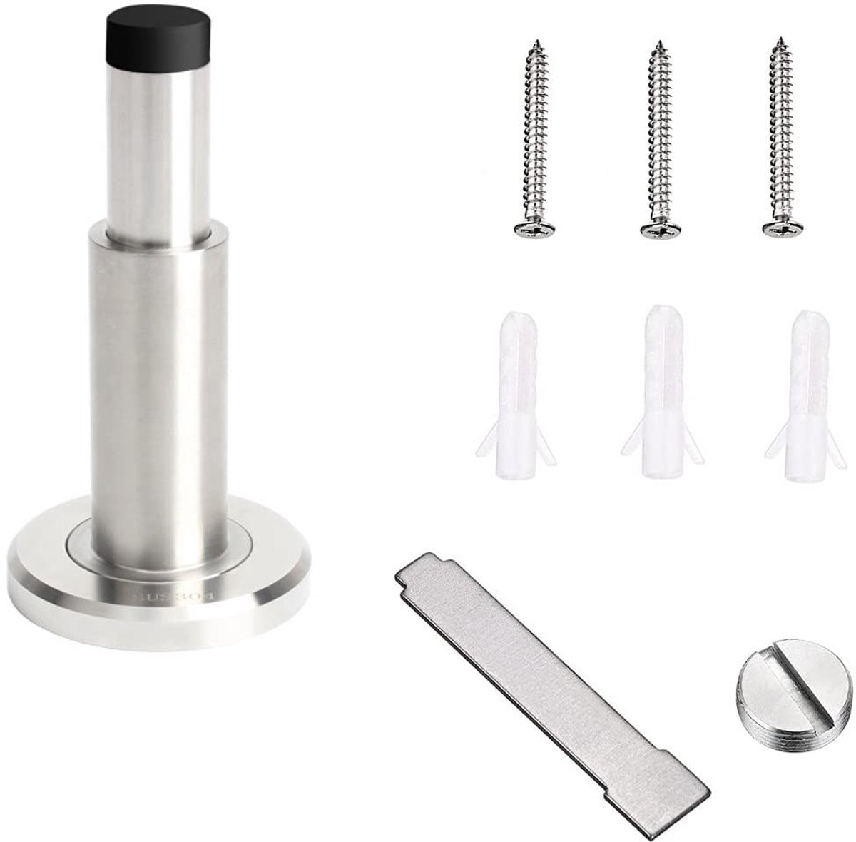 LIVIA HOME- Deurstopper Verstelbaar 7-10,8cm - Wandmontage - RVS - Rubber Buffer - Duurzaam - Geluiddempend - Wandstopper