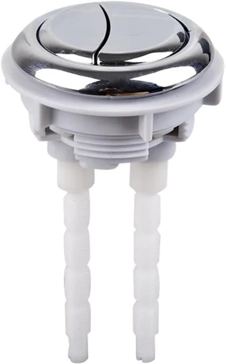 Toilet Spoelknop - Dubbele Spoelknop - Water Besparen - Universele Pasvorm - 58mm Diameter - Zilver