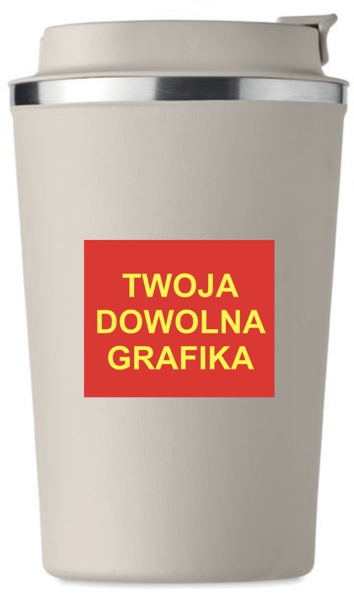Personaliseerbare Thermobeker Beige 350ml - Jouw Foto/Grafiek