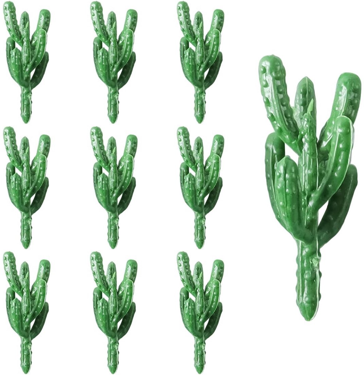 Dailygoods - Kunstmatige Cactusboom - Miniatuurbomen - Gedetailleerd en Realistisch - Set van 10 - Perfect voor Landschapsontwerp - Decoratief en Crea...
