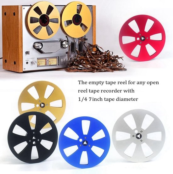 Universele 7 Inch Lege Spoel voor Open Reel Tape Deck - Aluminium Opname Spoel (Zwart) van Merkloos — afbeelding 2