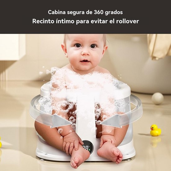 Badzitjes voor babyzitje, antislip babybadstoel met temperatuursensor, veilige douchehouder voor peuters baden, thuis, babyfeestjes, verjaardagen, huishoudbenodigdheden — afbeelding 2