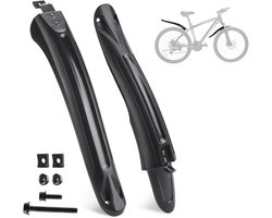 Fiets Spatbord - Spatlap Set - Fiets Beschermen - Verstelbare Hoek - Universeel - Zwart