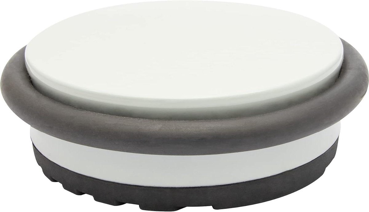 Vloer deurstopper - Deurdemper deurstopper - Bescherming deuren muren - Industrieel staal thermoplastisch rubber - 98 x 30 mm - Lichtgrijs