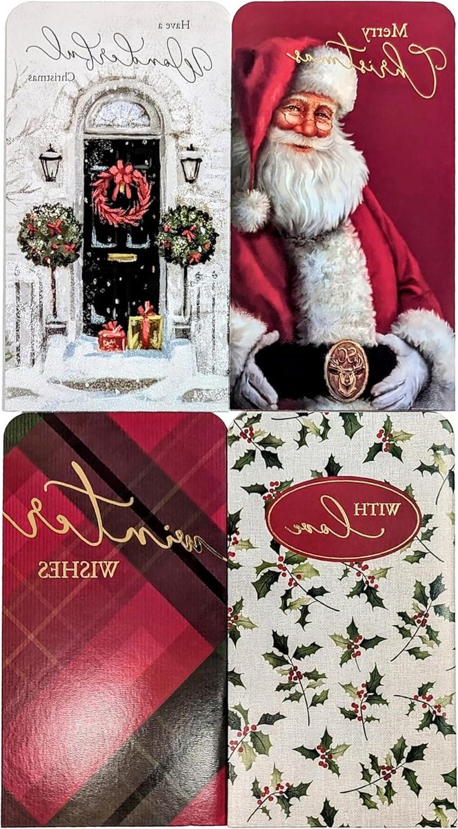 Kerst Geld Portemonnees - Geld Enveloppen - Cadeau Geven - Traditionele Ontwerpen - 16 x 9 cm - Meerkleurig