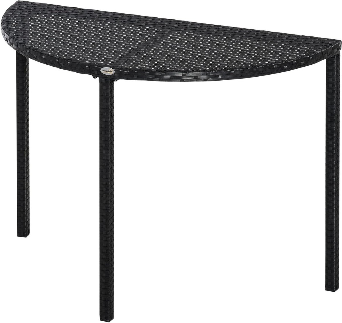 Balkontafel - Tuinmeubel bijzettafel - Buiten zitten - Weerbestendig polyrotan - 100 x 50 x 74 cm - Zwart
